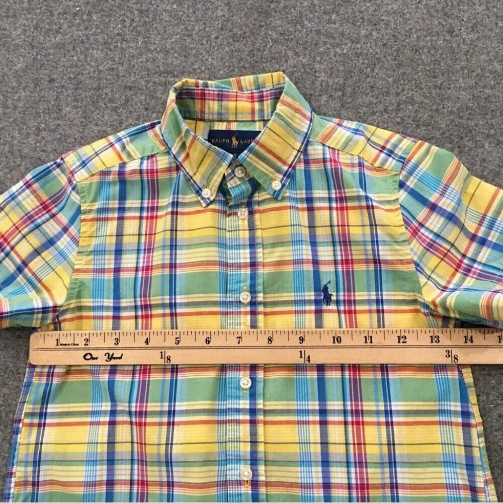 Ralph Lauren Boys‎ 5 Shirt Multicolored Button Short Sleeve Embroidered Designer